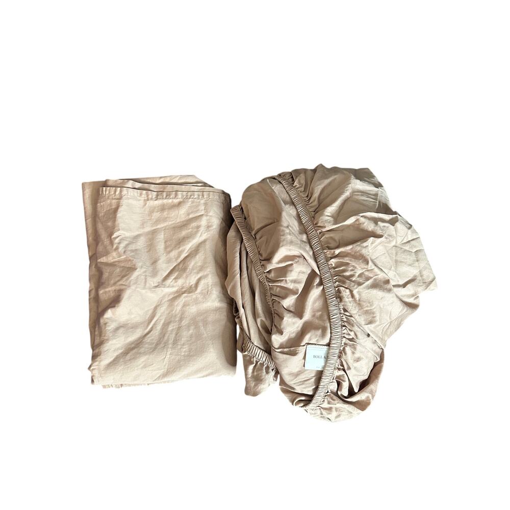 Boll & Branch Organic Cotton Fitted Flat Sheet Blush Pink Twin XL